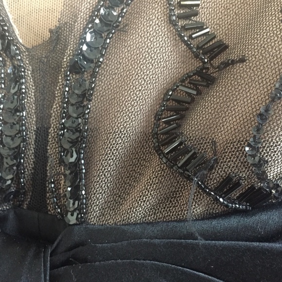 SOLD BCBG beaded black cocktail dress - Picture 5 of 7